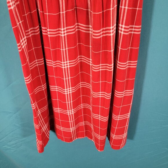H&M Divided Red Plaid Spaghetti Strap Dress Size 6 - Picture 3 of 7